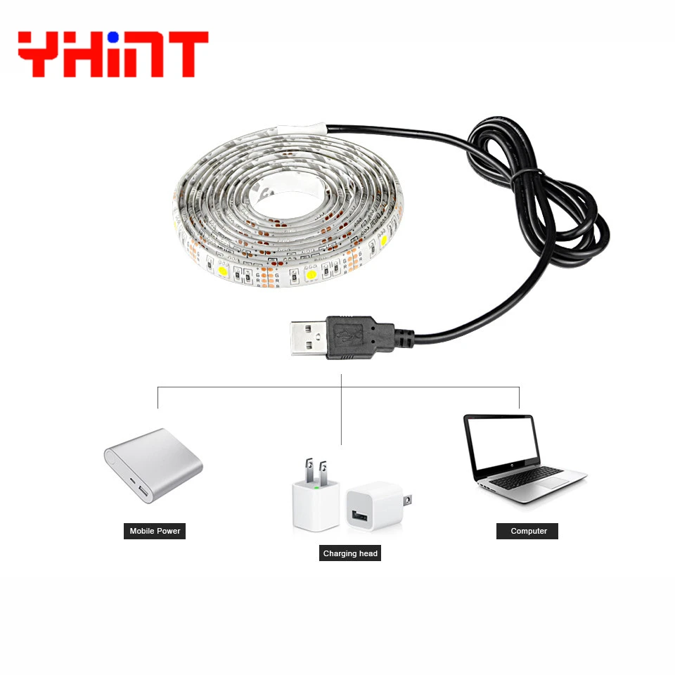 5 в USB Power 5050 30 светодиодов/м белая/теплая белая светодиодная лента 0 м 1 2
