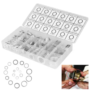 

450PCS Gaskets Washers Pure Aluminum Gasket Flat Metal Washer Gasket Sealing Rings