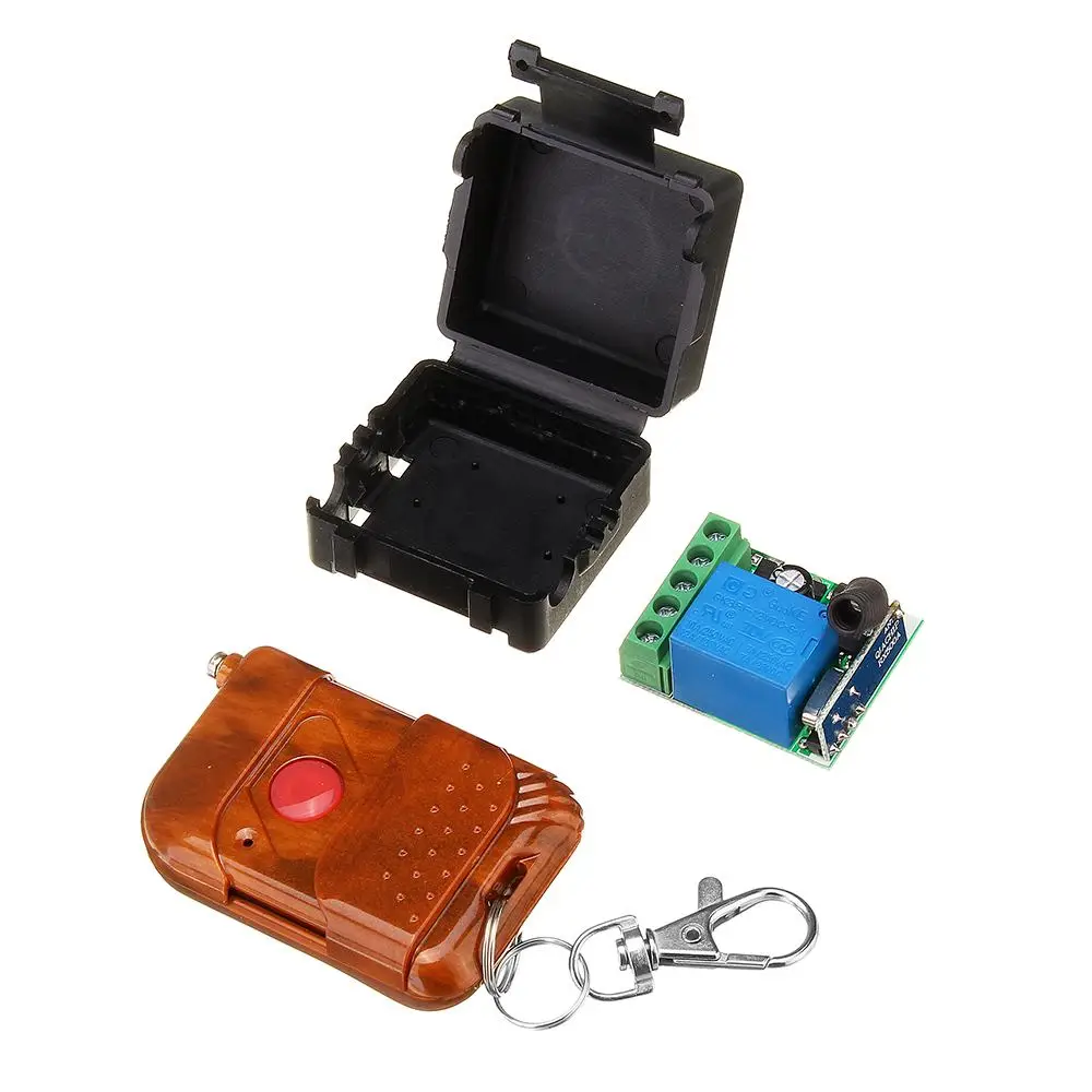 

315/433MHz DC12V 10A 1CH Single Channel Wireless Relay RF Switch Receiver Board With Case and Remote Controller