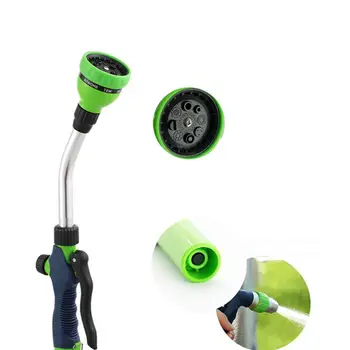 

1pc High Pressure Washer Garden Hose Nozzle Anti-Leak 8 Patterns Flow Control Heavy Duty Sprayer Watering Nozzle With Long Neck