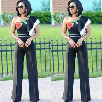 

Boho Women Off Shoulder Floral Holiday Long Playsuits Frill Trousers Jumpsuit Sexy
