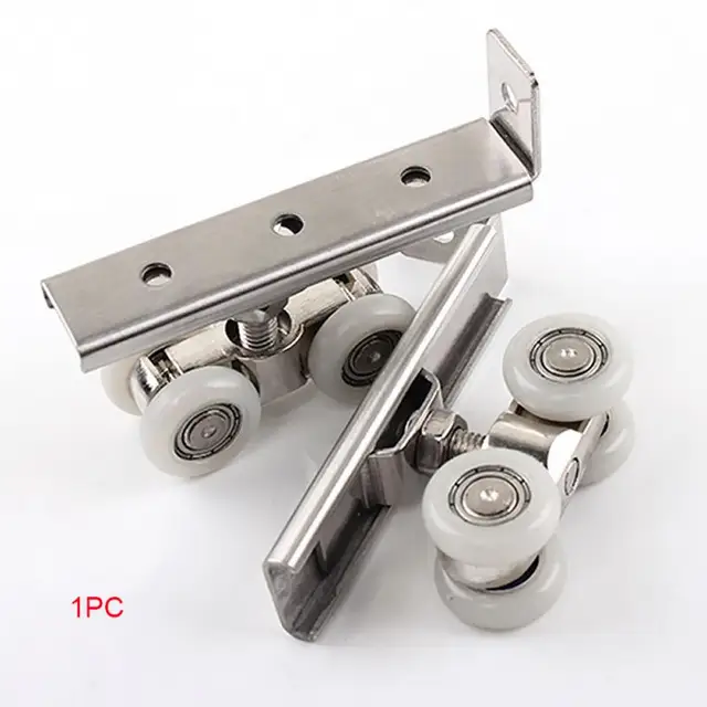 Us 5 41 Off Stainless Steel Sliding Door Roller Home Room Wardrobe Wood Hanging Wheels Hardware Kit For Furniture Wheel In