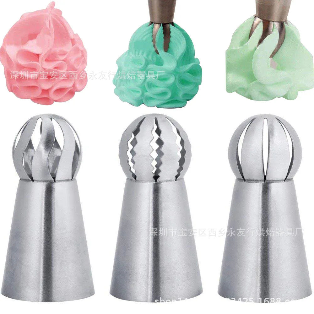 

3PCs/Set Cake Icing Nozzles Russian Piping Tips Lace Mold Pastry Cake Decorating Tool Stainless Steel Kitchen Baking PastryTool