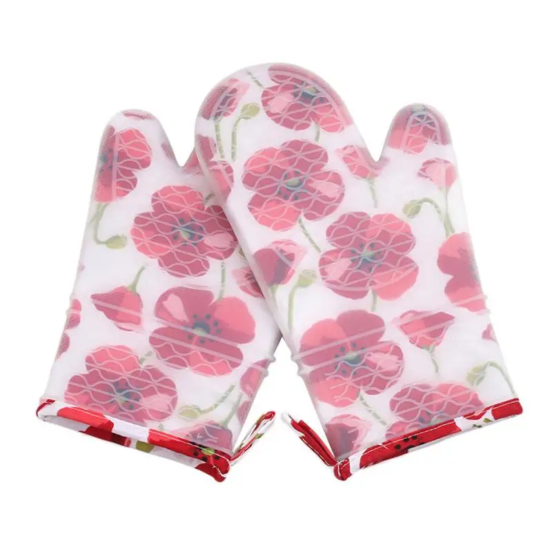 

Microwave Oven Insulation Gloves Thick Silicone High Temperature Oven Anti-scalding Five-finger Gloves Baking Utensils