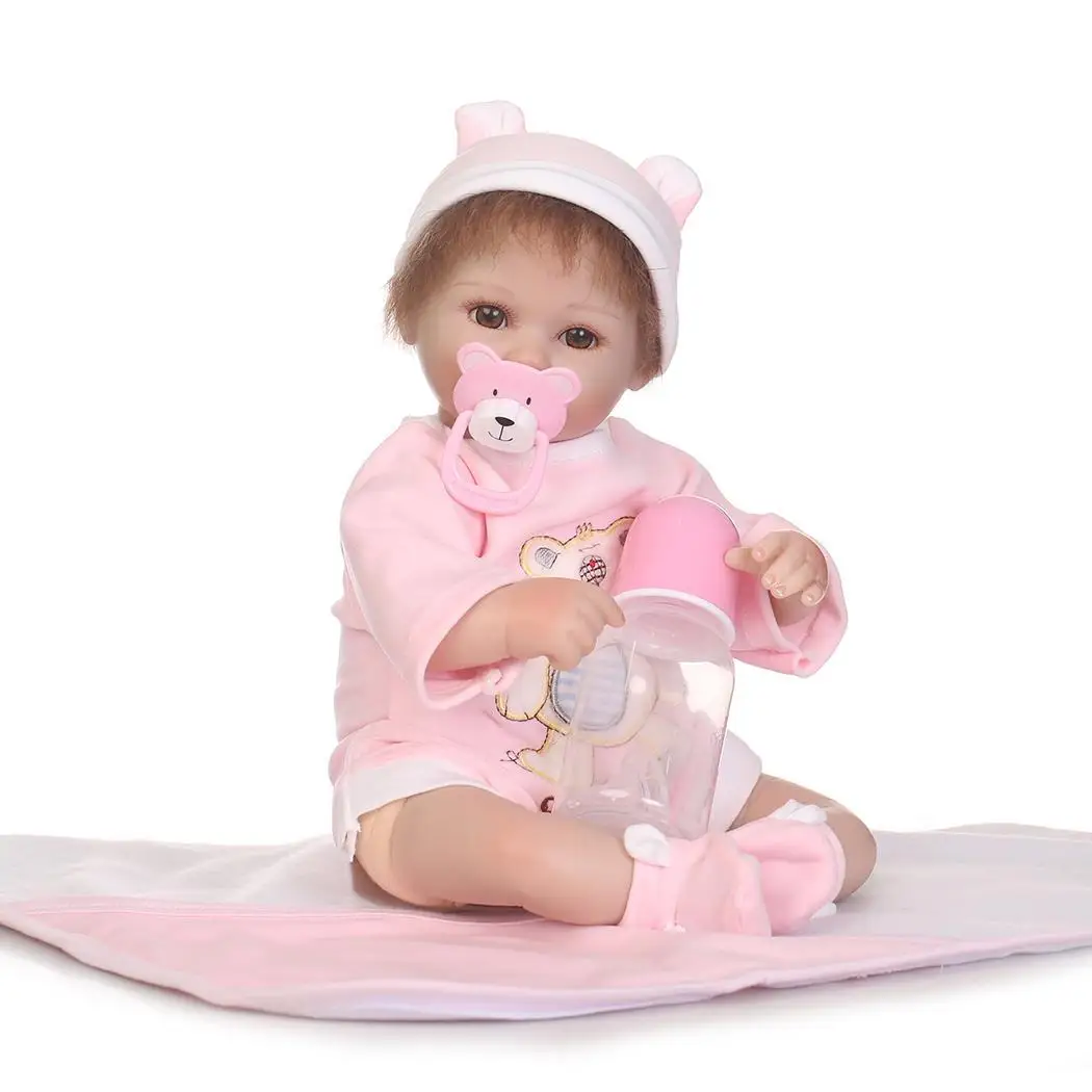 

Full Silicone body Reborn Girl Baby Doll Toy Newborn Kids Soft Silicone Realistic With Clothes Reborn Baby Doll