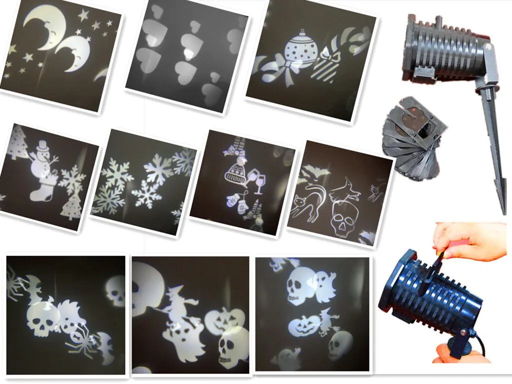

10 Patterns Snowflake LED Projector Light Christmas Halloween Outdoor Garden Landscape for Outdoor party KTV Bar Party Garden