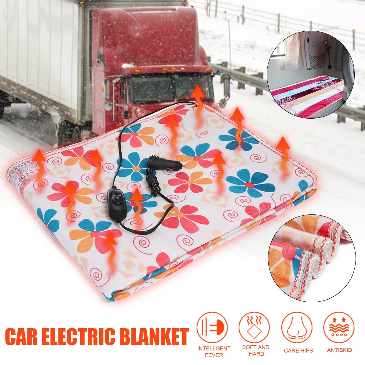 

24V Car Electric Blanket 150x70cm Double Body Warmer Mattress Soft Electric Heating Blanket Warmer Heating Carpet Shawl Pad Mat