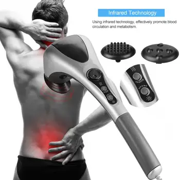 

Double Head Electric Body Massager Variable Speed Infrared Handheld Full-body Massage Hammer s