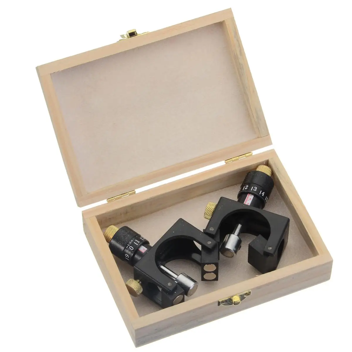 

Hot Sale 2Pcs Adjustable Magnetic Planer Jointer Blade Setting Jig Gauge with Wooden Case For Woodworking Tools