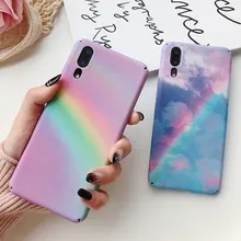 Цветная задняя крышка для телефона Huawei P20 P30 Mate 20 Pro Lite Nova P Smart Honor 10 с радужным рисунком, Жесткий Чехол из поликарбоната