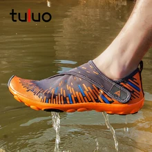 TULUO/Летняя водонепроницаемая обувь для мужчин, босиком, дышащая, прохладная, быстросохнущая, нескользящая, для пляжа, для плавания, мужские кроссовки, мужская акваобувь размера плюс