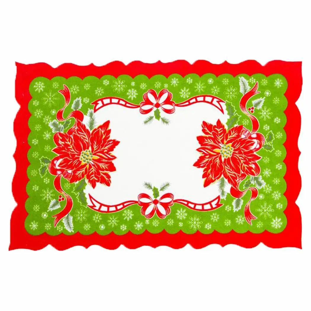 Christmas Table Mat Coaster Fork Spoon Pockets Decor Placemats Casual Unisex 16 5g A B C D E As Picture | Дом и сад