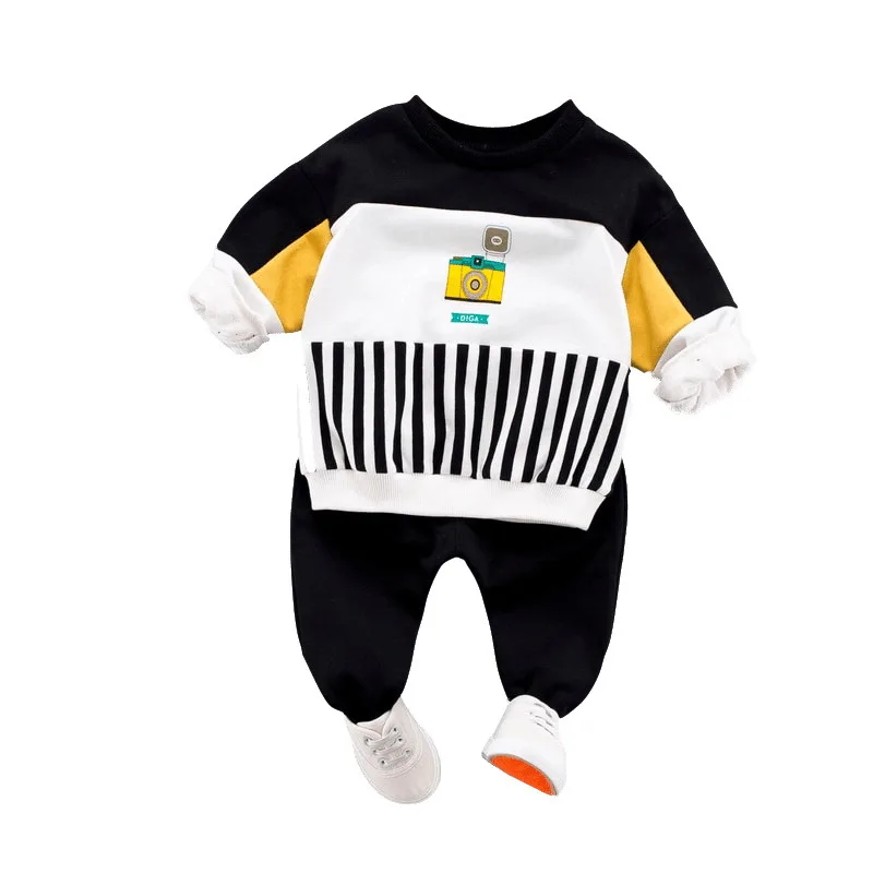 

2019 New Spring Children Toddler Clothing Boy Girl Baby Suit Kid Infant Cartoon Camera T Shirt Pants 2Pcs/Set Cotton Tracksuits