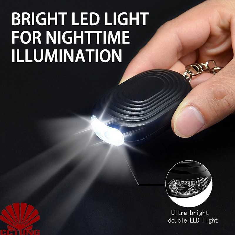 130db Personal Safe Sound Alarm Keychain with SOS Emergency LED Light & Self Defense to Keep Powerful Safety Property Assurance