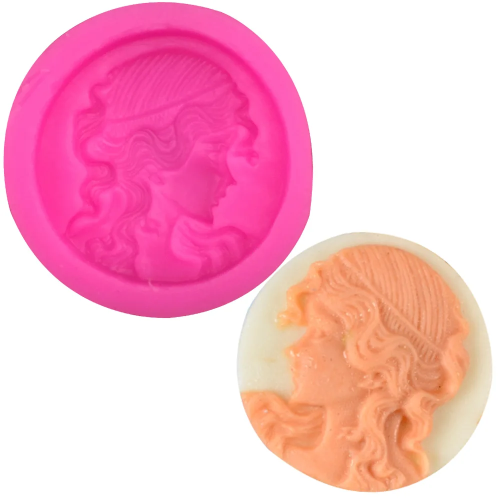 Buy Oval Picture Frame Woman Head&Gem Silicone Mold