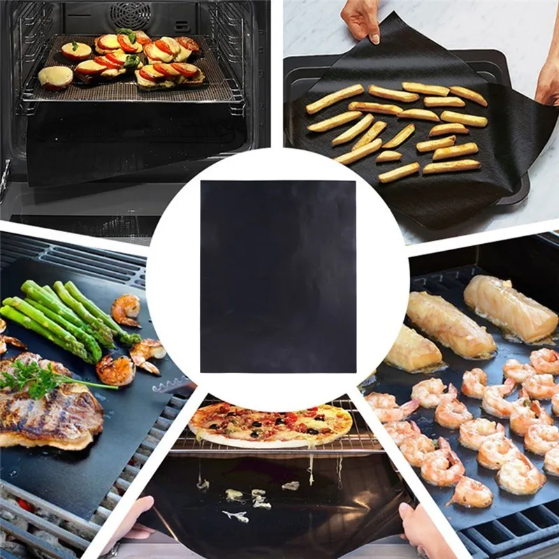 PTFE Non Stick BBQ Grill Mat Barbecue Baking Mat Liners Teflon Heat