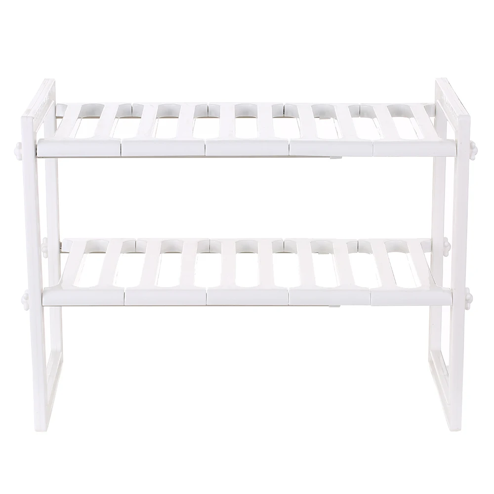 

Multi-functional Under Sink 2-Tier Expandable Shelf Storage Organizer Adjustable Stainless Steel Kitchen Sink Rack