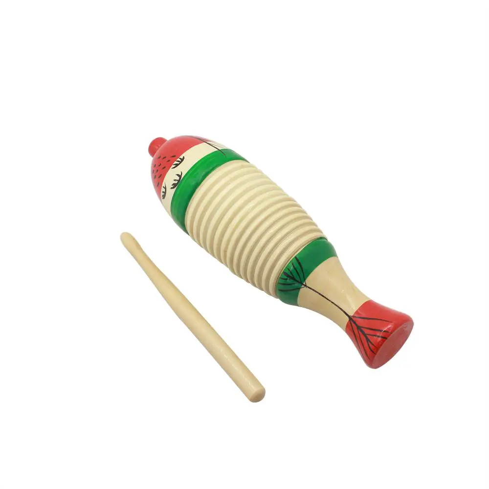 

SLADE Wooden Percussion Instrument Guiro Colorful Percussion Guiro with Stick Mallet Musical Toys for Children Kids Toy Gift