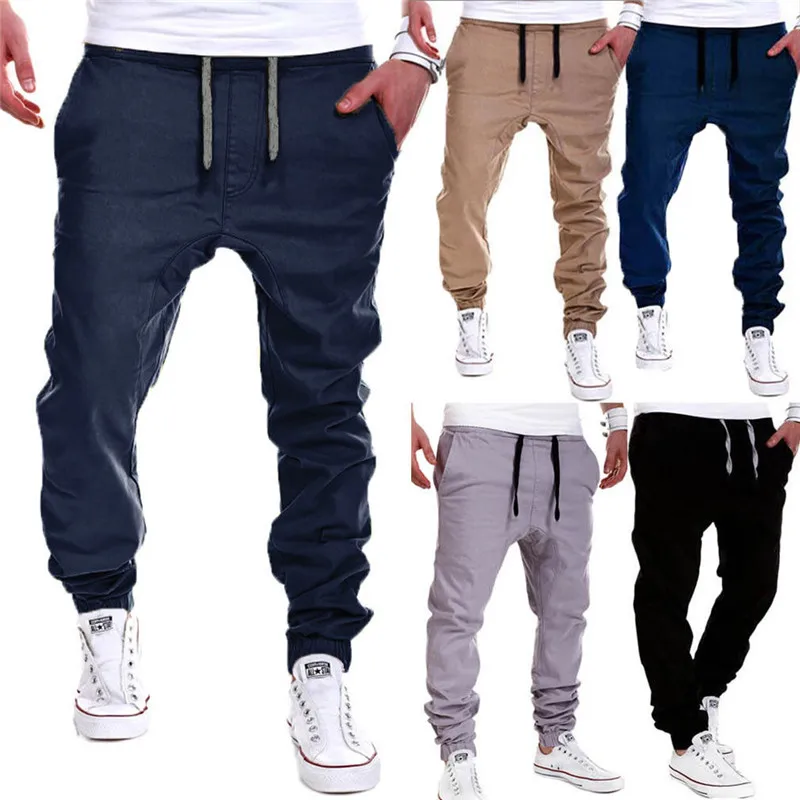 Mens Casual Capris Drawstring Joggers Harem Pants