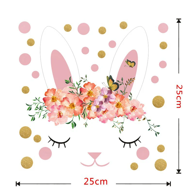 Tofok в горошек милый кролик мультфильм стикер на стену мебель холодильник Ambry наклейки 25*25 см ПВХ Граффити стикер