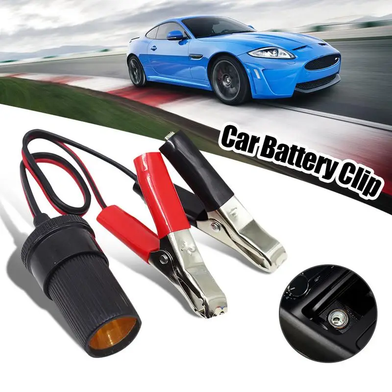 

Car Battery Terminal Clip-On Cigarette Lighter Clamp 12V Volt Power Socket Adapter Plug To Car Boat Car USB Charger