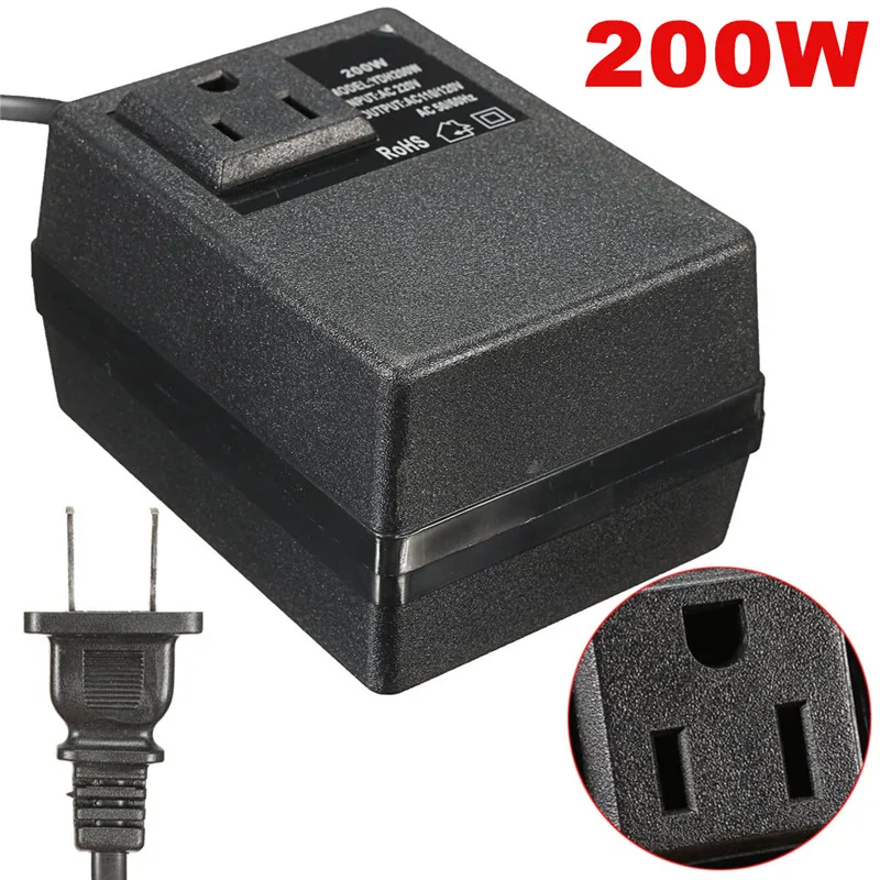 

220V 240V to 110V 120V 200W Electronic International Travel Power Converter