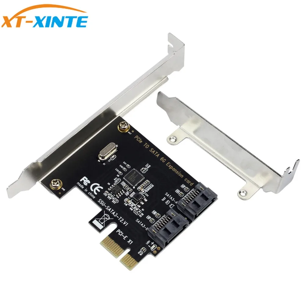XT XINTE PCIe PCI Express на SATA 3 0 2 Port III 6G карта расширения адаптер PCIE контроллер карта|Платы