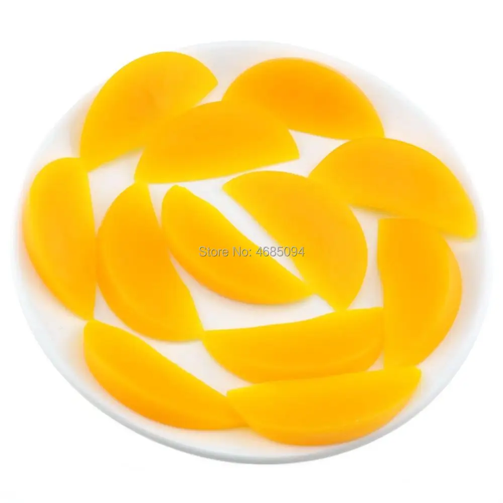 Gresorth 20 PCS Artificial Yellow Peach Slice Fake Fruit Slices Home