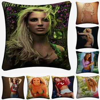 

Hot Britney Spears Sexy Figure Decorative Cotton Linen Cushion Cover 45x45cm Throw Pillow Case For Sofa Home Decor Almofada