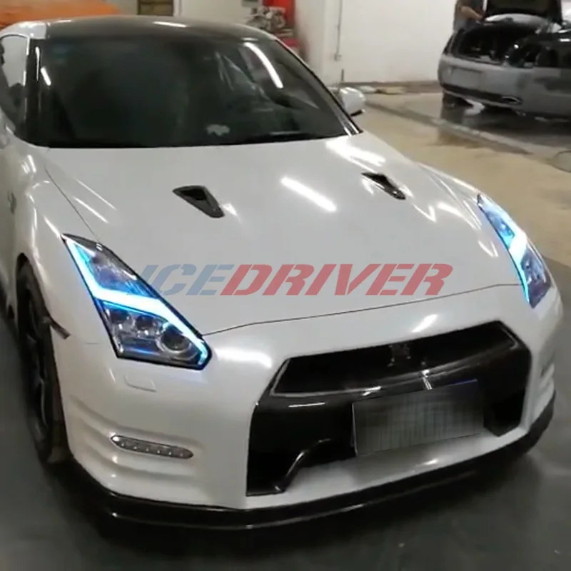 Icedriver для Nissan GT-R GTR DRL RGB многоцветный светодиодный панели дневные ходовые огни красный синий Демон освещение для глаз лампочки крутые огни