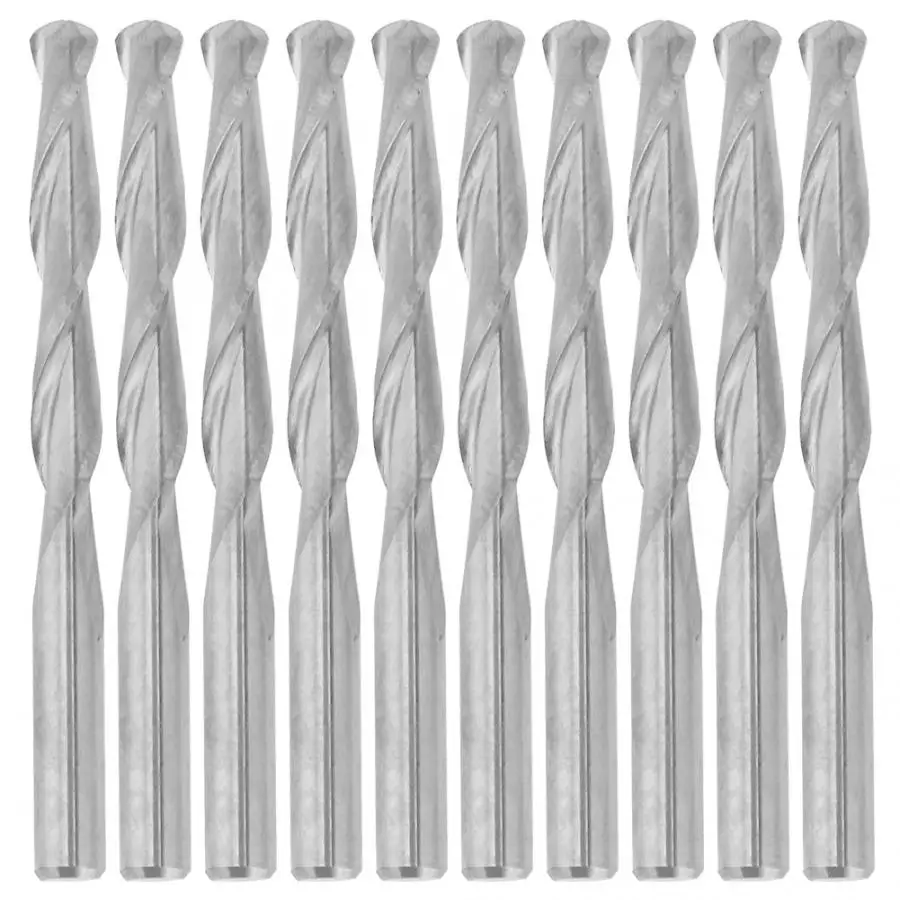 

10pcs 2 Flute Spiral Router Bit for Wood CNC End Mill Tungsten Milling Cutter 3.175*22mm fresa para madeira