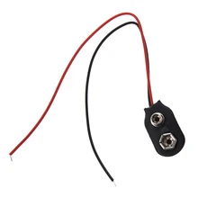 20 шт. 9 в кабель батареи для мультиметра в комплекте с черным и красным кабелем питания Новое и высокое качество 9 в зажим для аккумулятора