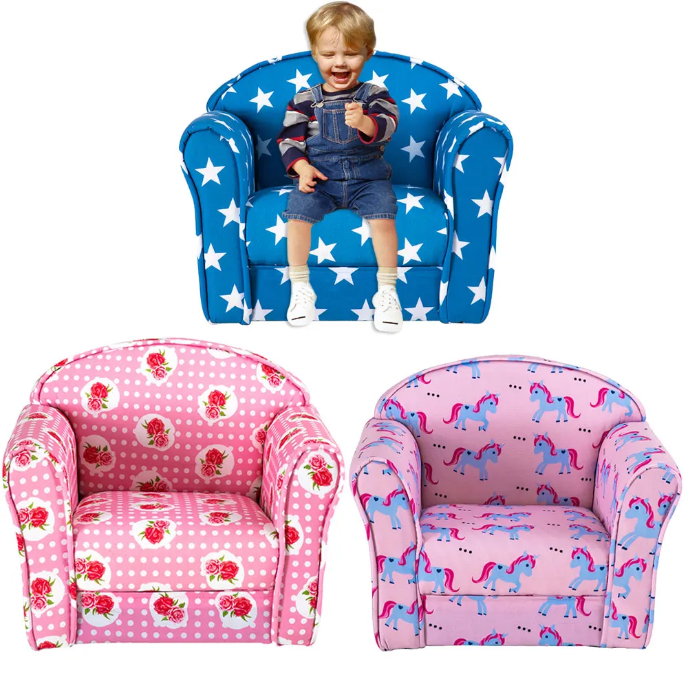  Panana Lovely Colourful Children's Bedroom Playroom Armchair Solid Wooden Frame Filled with Hard Fo - 32972254294