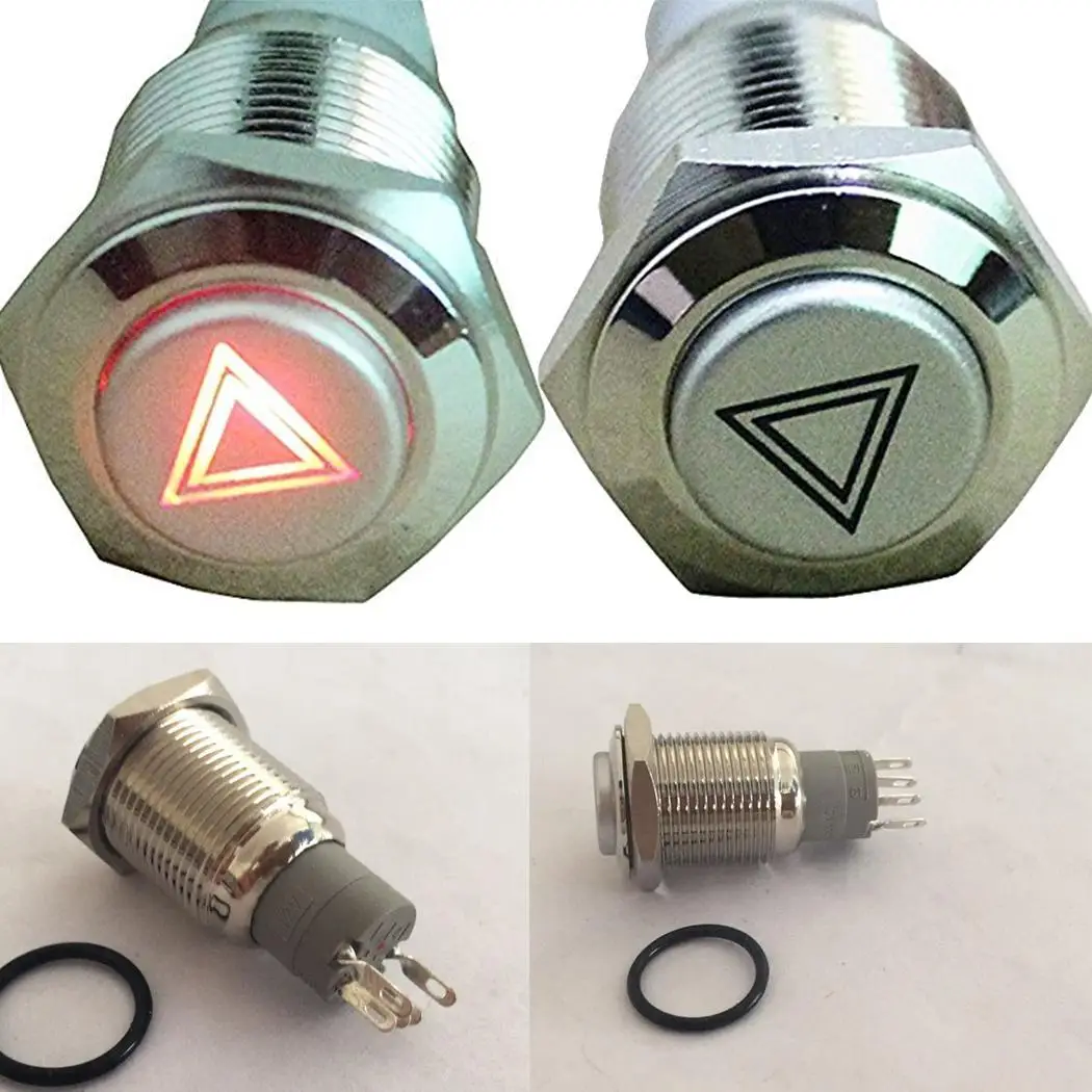 

Car LED Emergency Hazard Warning Light General Push Switch with 16mm Easy installation Direct Replacement Lock