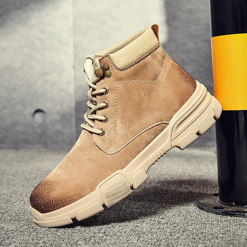 Chaussures with jaune Fur Lacets Décontracté black Cheville Loisirs noir Chelsea Solide Bottes De Britannique Rond Moto Faible sand Bout Mode Hommes Sand Vintage With Fur Fur Bottines À Style 3j4ARL5