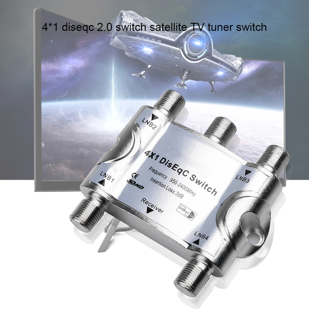Kebidu оригинальный 4X1 переключатель сигнала Diseqc спутниковый ТВ тюнер FTA Wideband