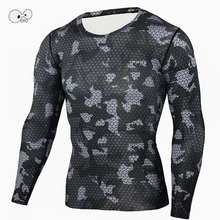Mens Advanced 3D принт сжатия запуск футболки плотный облегающий колготки с длинным рукавом Бодибилдинг Crossfit ММА Фитнес Топы S-3XL