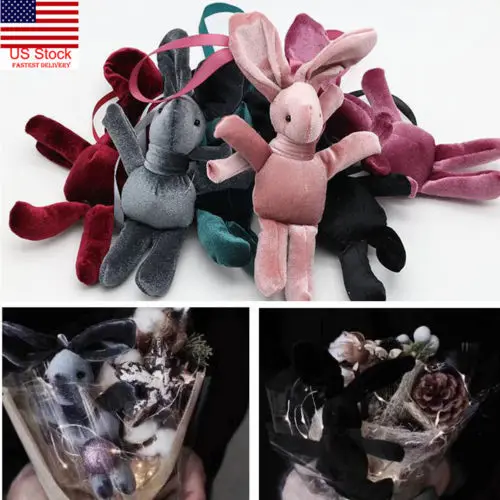 

2019 Cute Plush Rabbit Keyring Handbag Pendant Decor Toys Valentine's Flowers Decor Toy Keychains