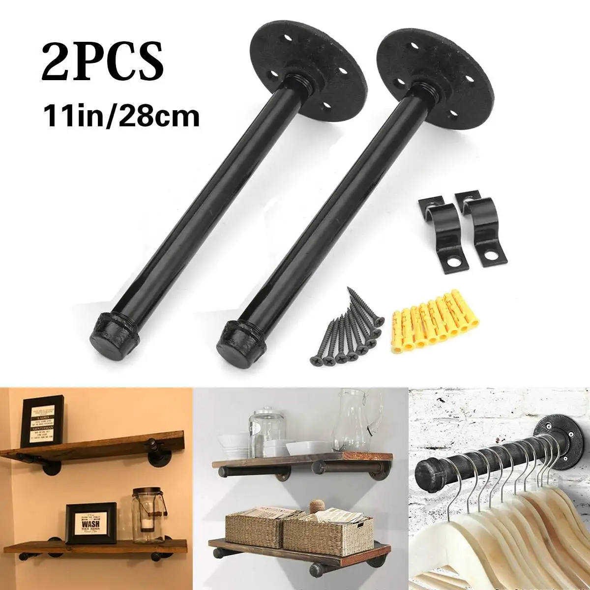 

2Pcs 28cm Support Frame Rustic Vintage Partition Support Bracket Black MattSupport Frame Rustic Vintage Partition Support