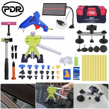 Price PDR Tools Car Body Paintless Dent Puller Lifter Repair Tool + Tabs Glue Gun Toolkit Hail Removal Tool For Auto Dent Repair Tools