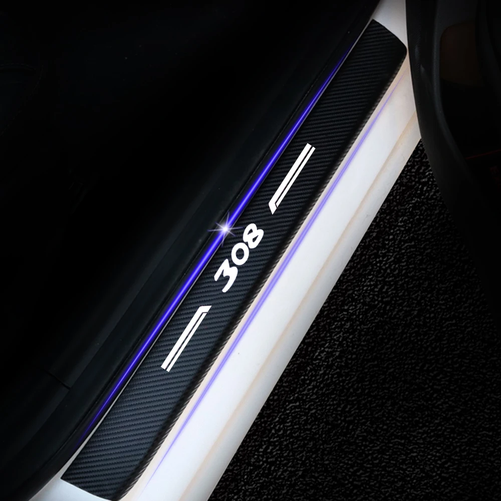 Пороговое покрытие двери для Peugeot 308 Автомобильная Накладка на порог 4D виниловая
