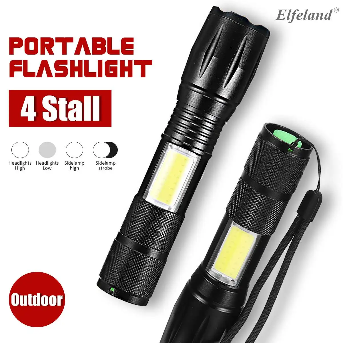 

Flashlight USB Cable 103C Aluminum Alloy telescopic focusing LED lamp Self Safety hunting, cycling climbing camping outdoor