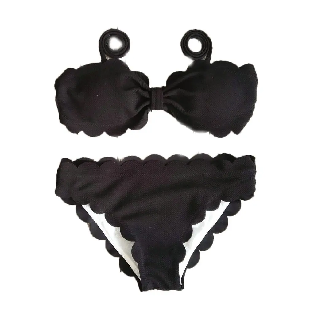

Wavy Lace Swimsuit Sexy Simple Fashion Bikini Gathering Swimsuit Holiday Spa Beach Swimsuit Split Bikini