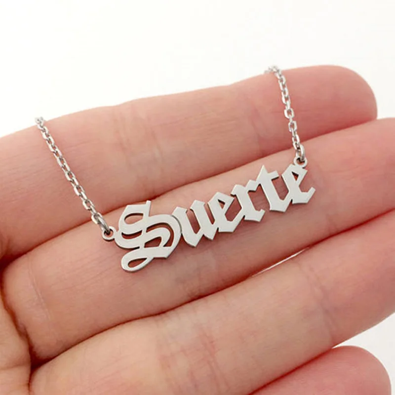 Kiteal New Personalized Custom Name Necklace Stainless Steel Necklaces for Women Simple Style Pendant Dropshipping|Ожерелья с