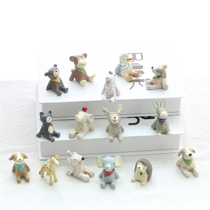 

4Pcs Home Decoration Accessories Zoo Simulation Mini Animal Models Figures Toys Elephant Dog Bird Rabbit Figurine Kids Gift Toy