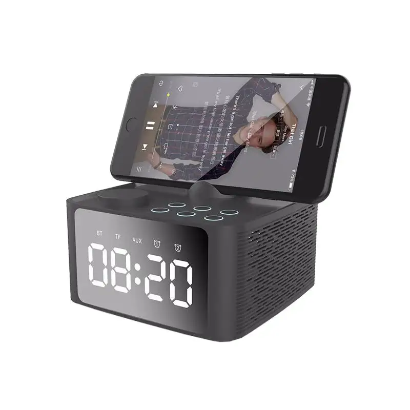 

Mini Speaker Bluetooth Subwoofer Stand Digital Alarm Clock Dual USB Portconnect Multi-Function Gift Speaker Audio Music Player