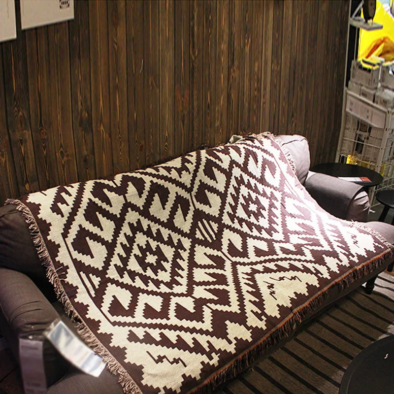 

Boho Style Ethnic Tassel Tapestry Sofa Blanket Carpet Home Decoration125x150cm Bed Sofa Bedding Outdoor Picnic Blanket