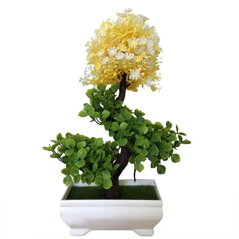 IG/_ Artificial Simulation Bonsai Flowers Tree Pot Fake Potted Plant Home Table D