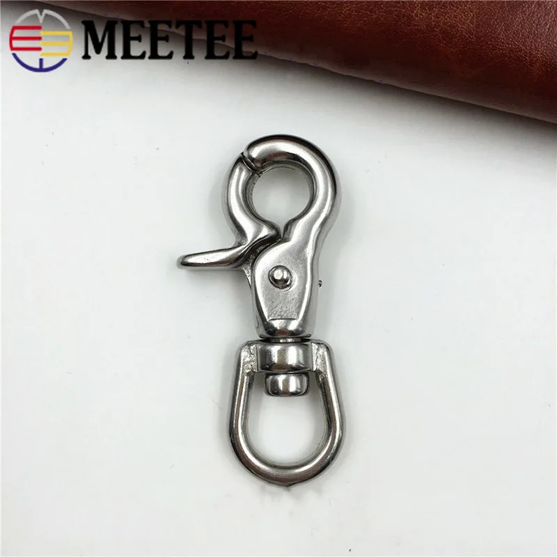 Meetee 13MM Stainless Steel Spring Snap Hook Buckle Key Chain Handbag