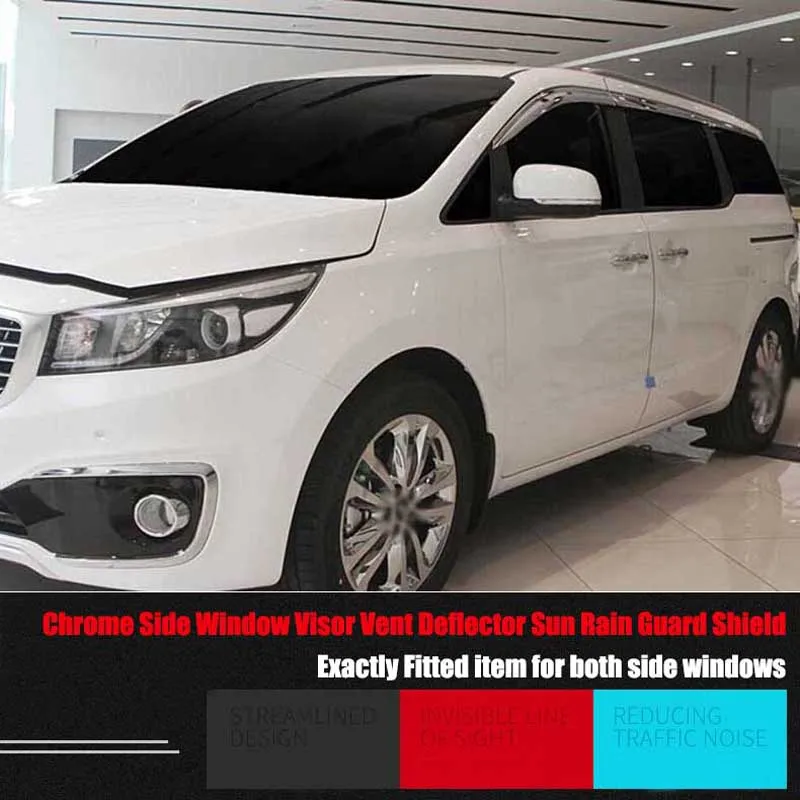 1 комплект хромированные вентиляционные козырьки для Kia Carnival 2015 2019|Навесы и